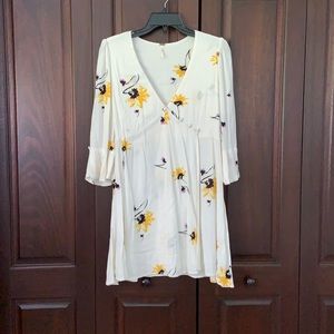 V-Neck White Dress